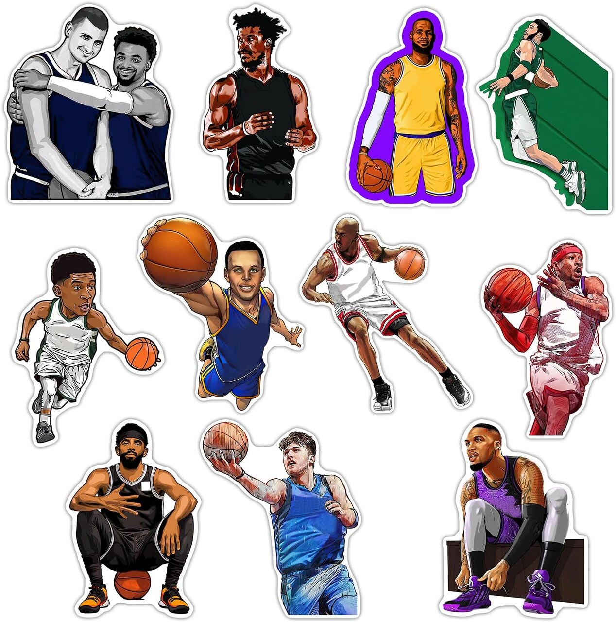 Basketball Decor Fridge Magnet Stickers(12 Pack) Sport Decals Merch Gifts Party Supplies Accessories Cruise Door Decorations Magnetic Bumper Cabinets Reusable Vinyl